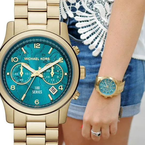 Michael Kors Watch Hunger Stop Ladies Gold Tone Chronograph Watch -  Owned & Worn By Olivia Newton-John