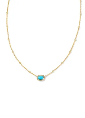 Mini Elisa Pendant Necklace Gold Turquoise by Kendra Scott