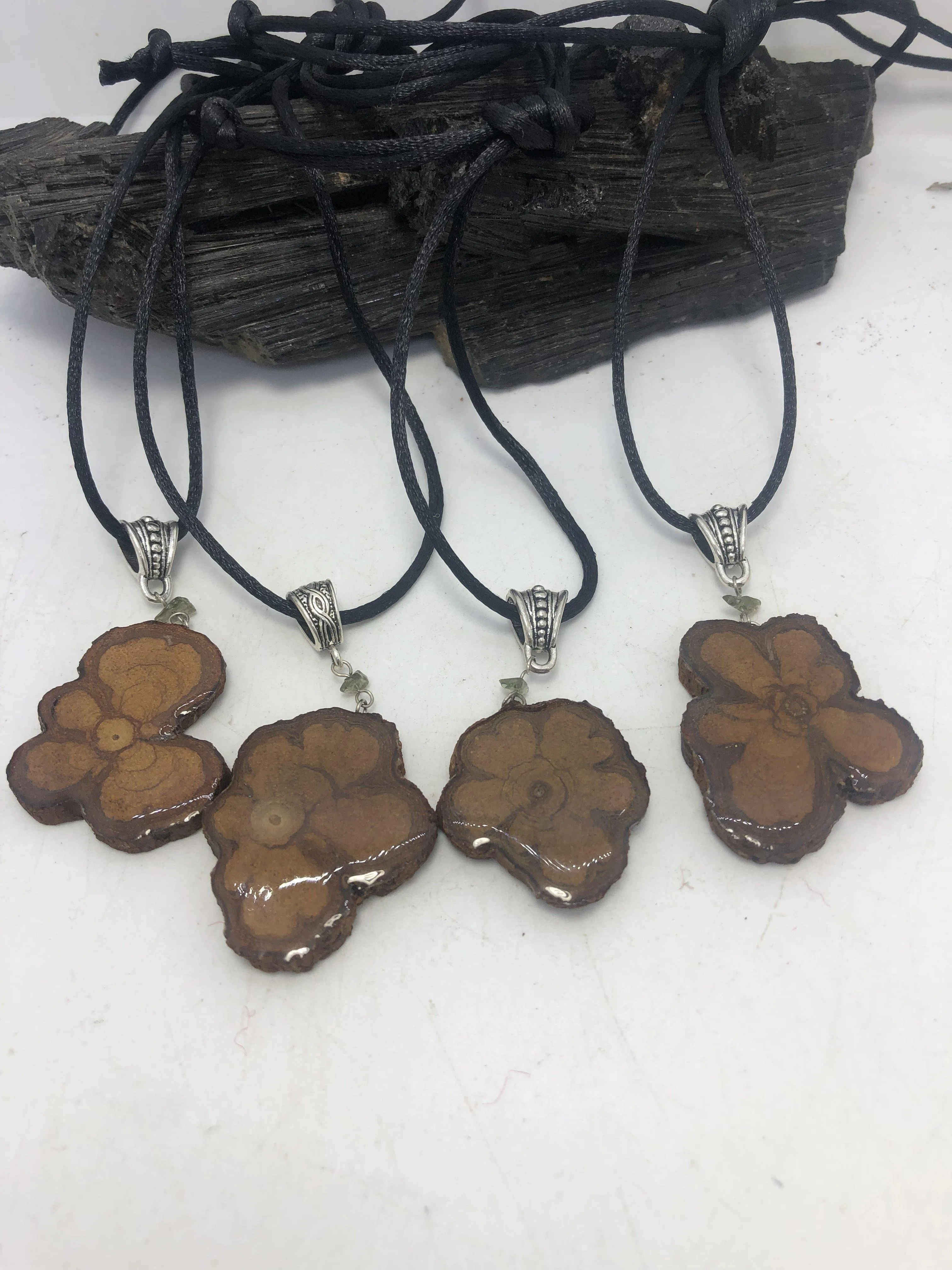 Moldavite and Ayahuasca Vine Pendant