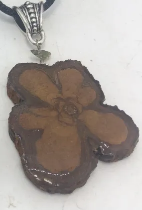 Moldavite and Ayahuasca Vine Pendant