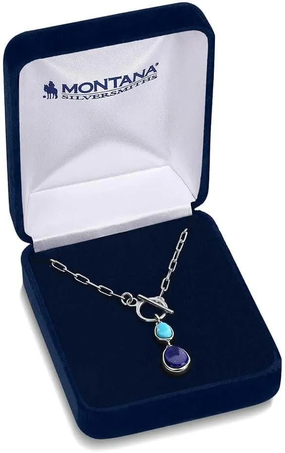Montana Silversmiths Nature's Obsession Turquoise and Lapis Pendant Toggle Closure 20" Necklace