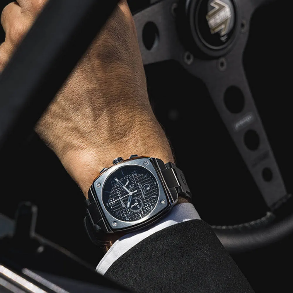 MONTRE BRISTON - STREAMLINER URBAN CHRONO ACIER ET ACÉTATE – NOIR