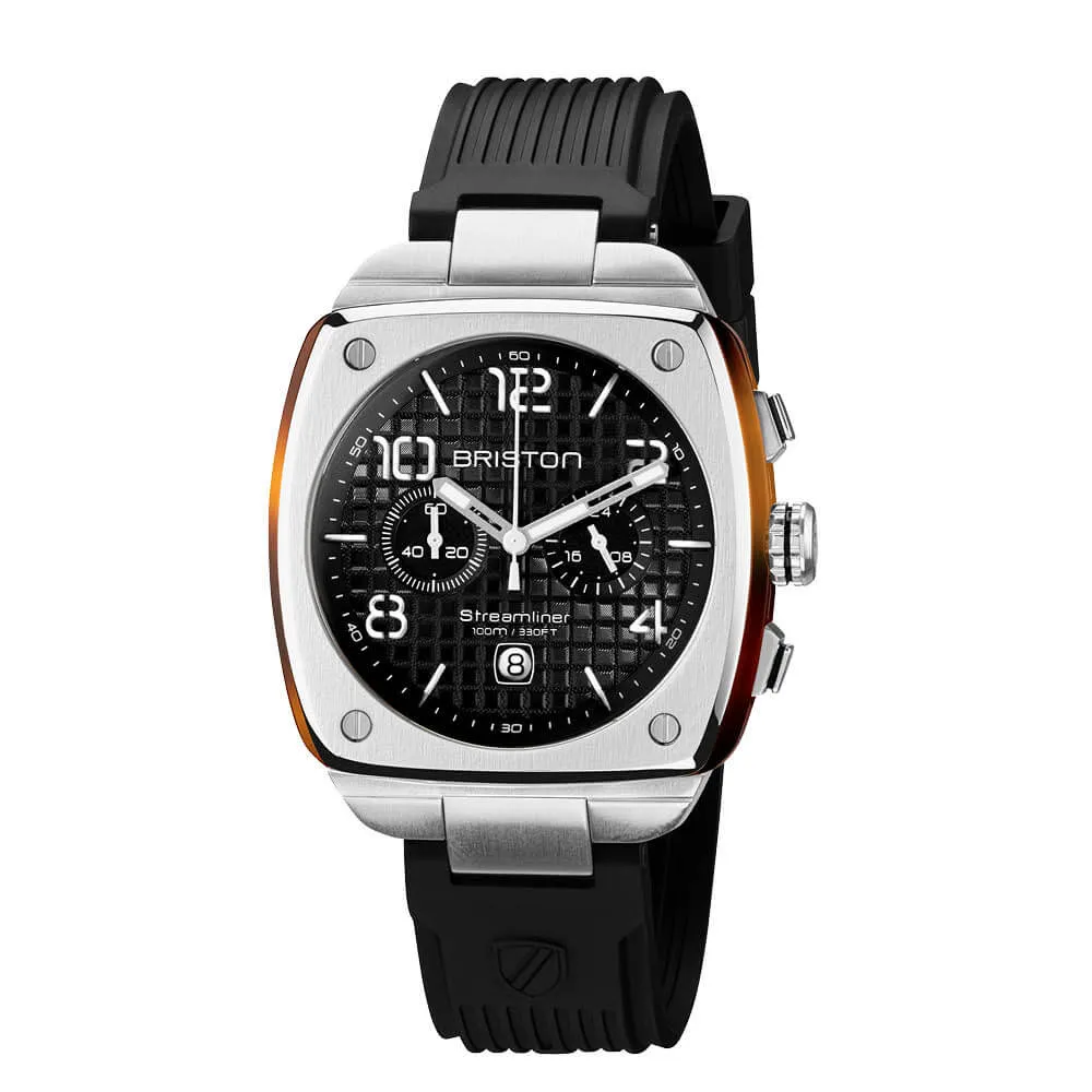 MONTRE BRISTON - STREAMLINER URBAN CHRONO ACIER ET ACÉTATE – NOIR