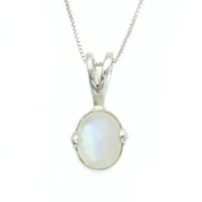 Moonstone Pendant - Oval Vintage  Necklace - Natural Moonstone Necklace