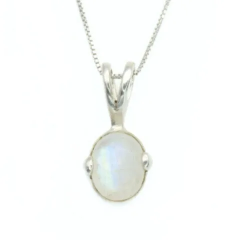 Moonstone Pendant - Oval Vintage  Necklace - Natural Moonstone Necklace