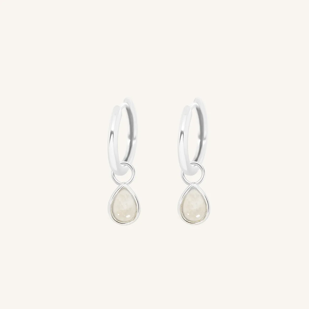 Moonstone Trove Charm Hoops