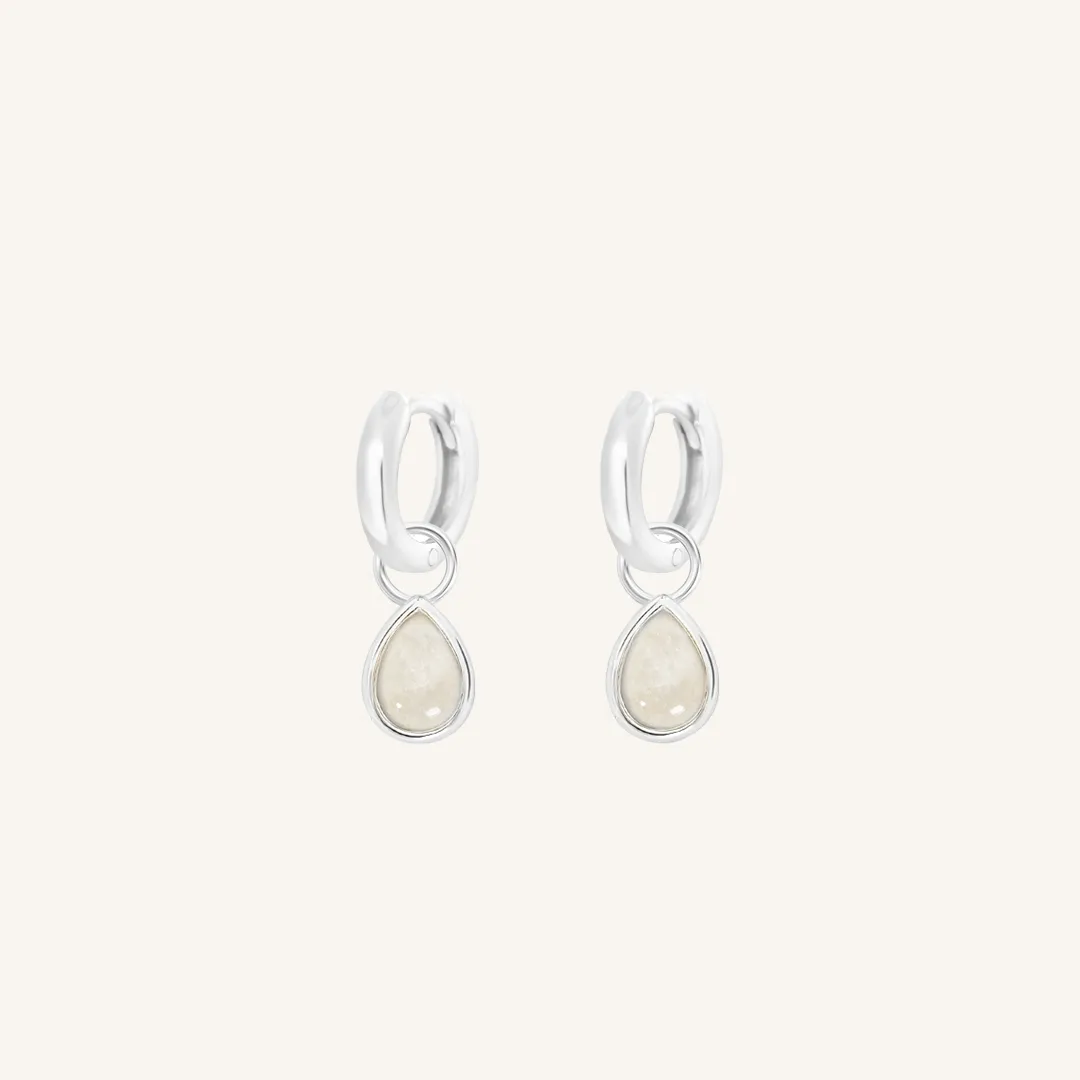 Moonstone Trove Charm Hoops