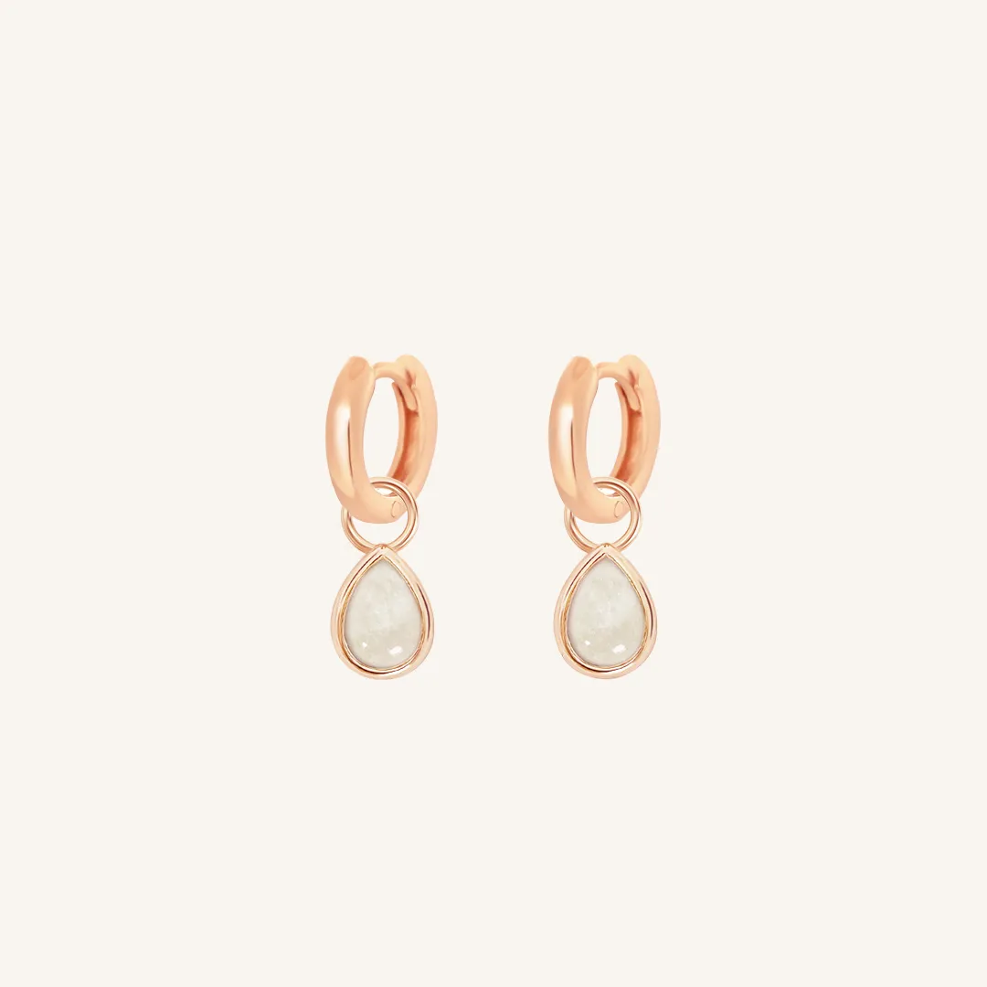 Moonstone Trove Charm Hoops