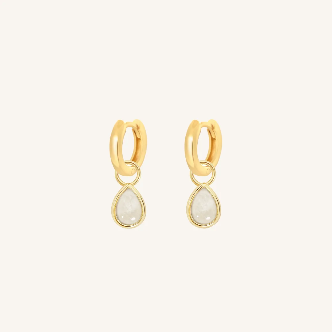 Moonstone Trove Charm Hoops