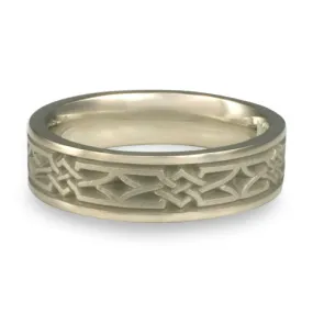 Narrow Weaving Stars Wedding Ring in 14K White Gold