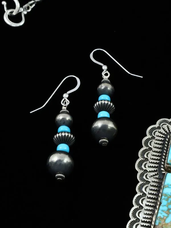 Native American Kingman Turquoise Necklace and Earrings Set