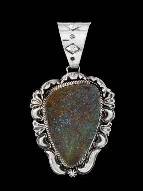 Native American Sterling Silver Sky Song Turquoise Pendant