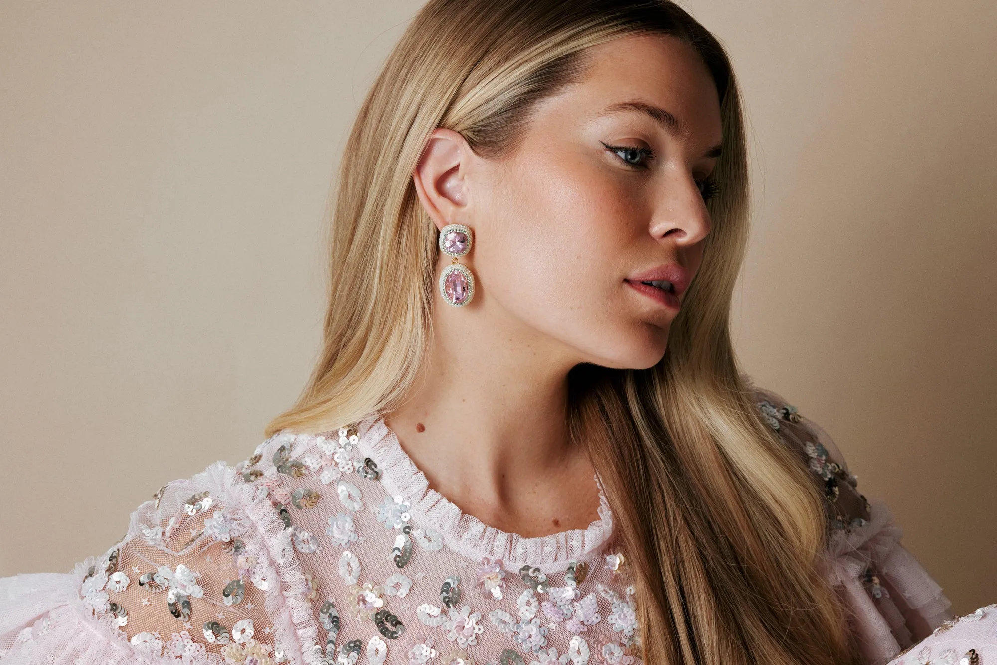 Needle & Thread X Soru Sentimental Rose Drop Earrings
