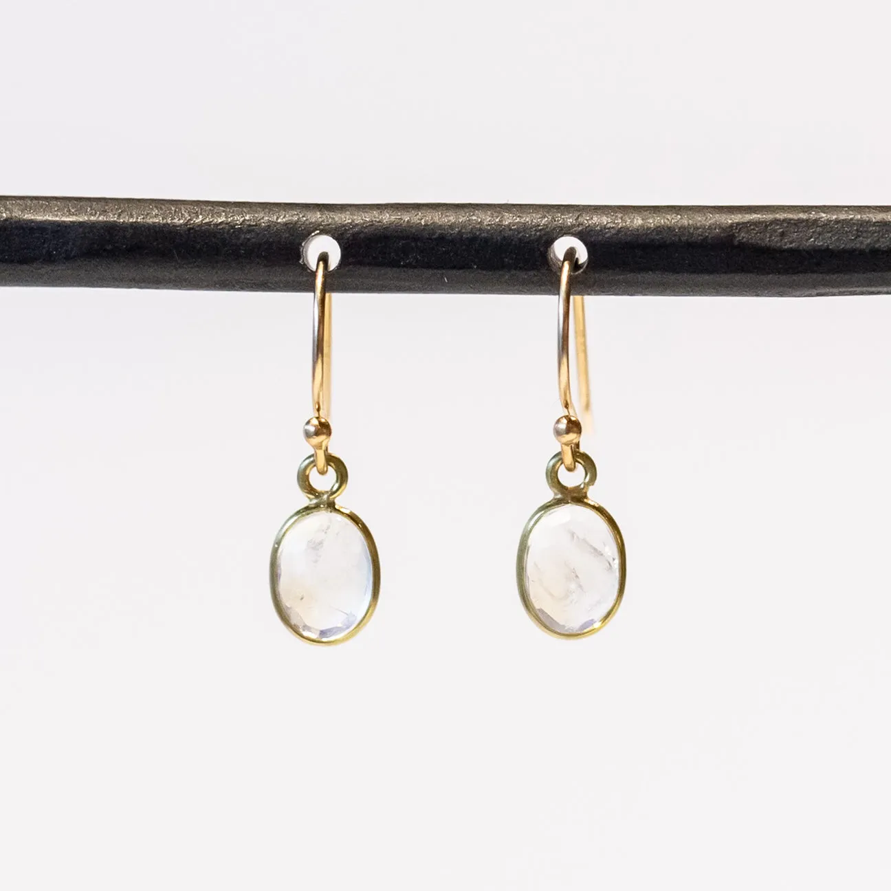 NEW! Oval Moonstone Earrings with 18k Gold by Margaret Solow