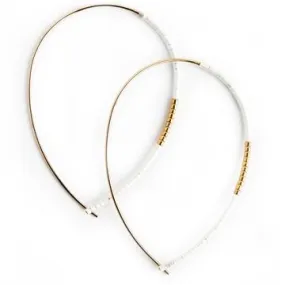 Norah Earrings, White Opal