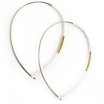 Norah Earrings, White Opal