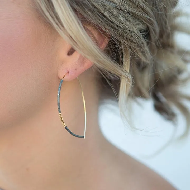 Norah Earrings, White Opal