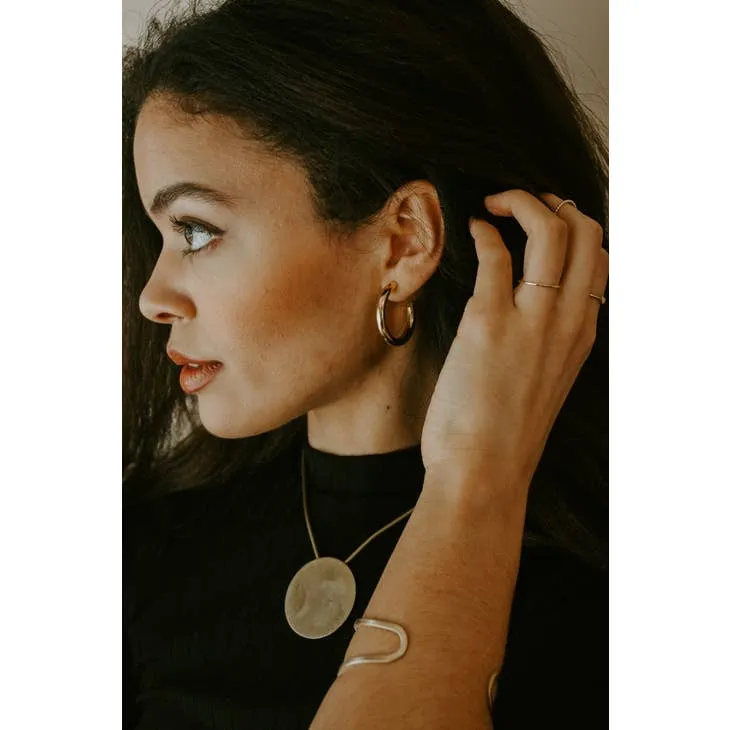 Oceanne Thick Gold Hoop Earrings