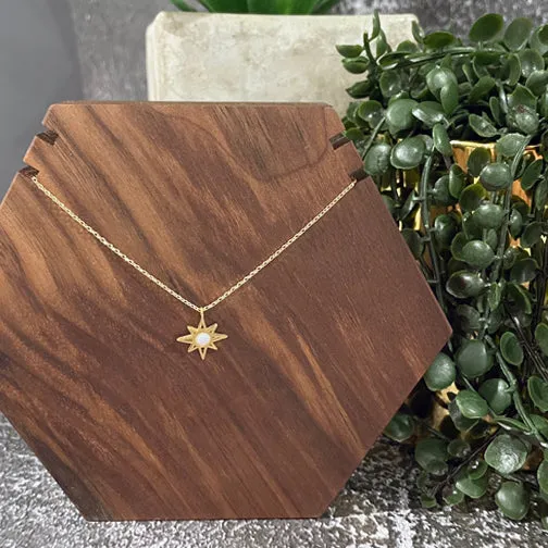 Opal Circle Starburst Necklace (ROSE GOLD OR GOLD)