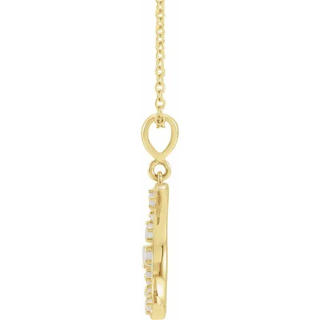 Opal Crescent Moon 16-18" Necklace - Sterling Silver or 14k Gold