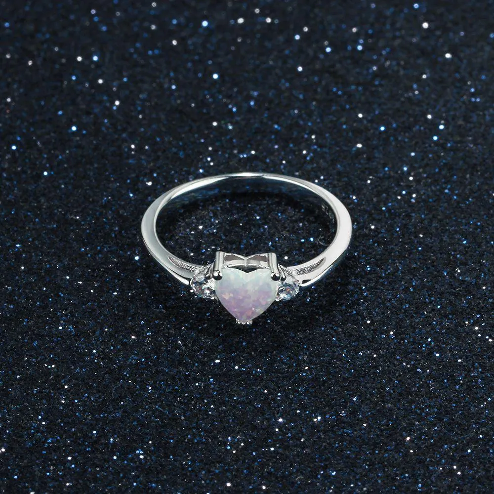 OPAL HEART RING