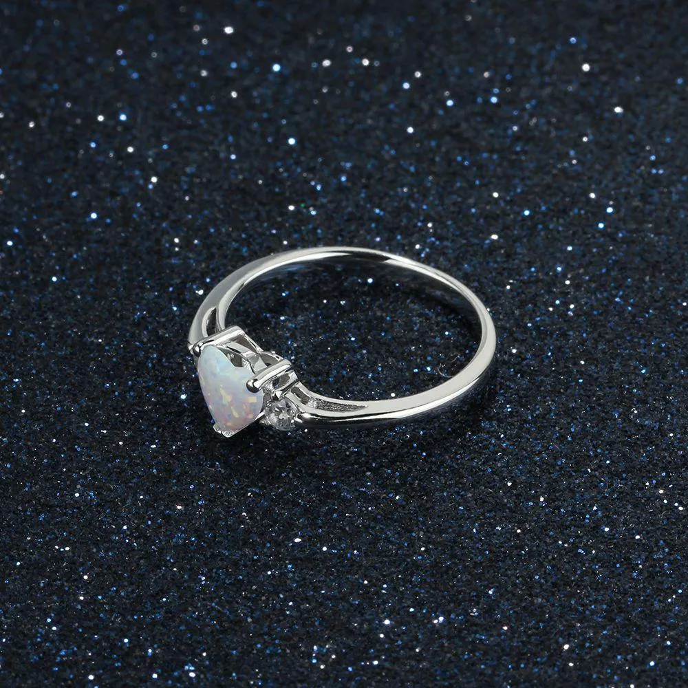 OPAL HEART RING
