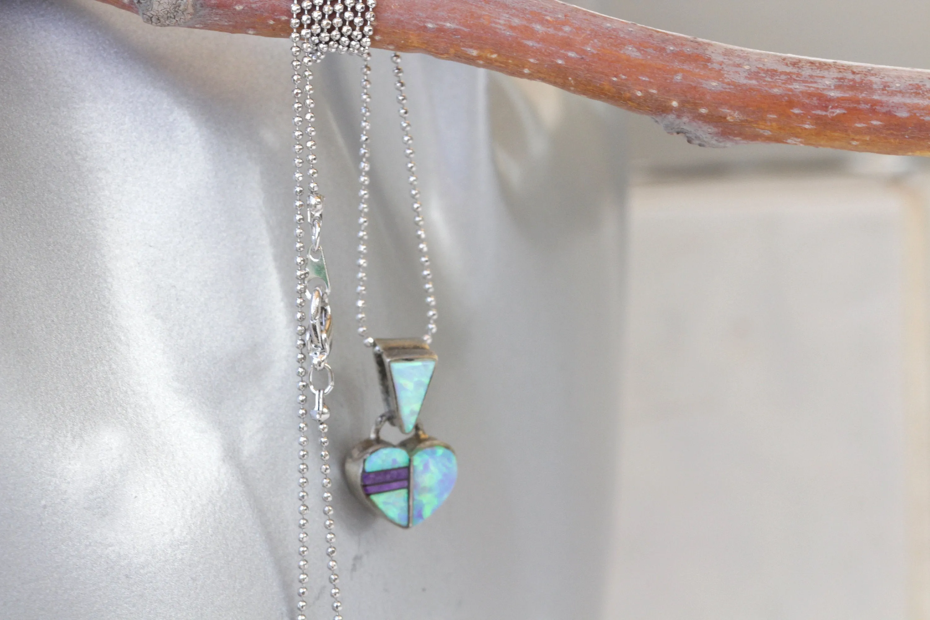 Opal Heart Shaped Necklace