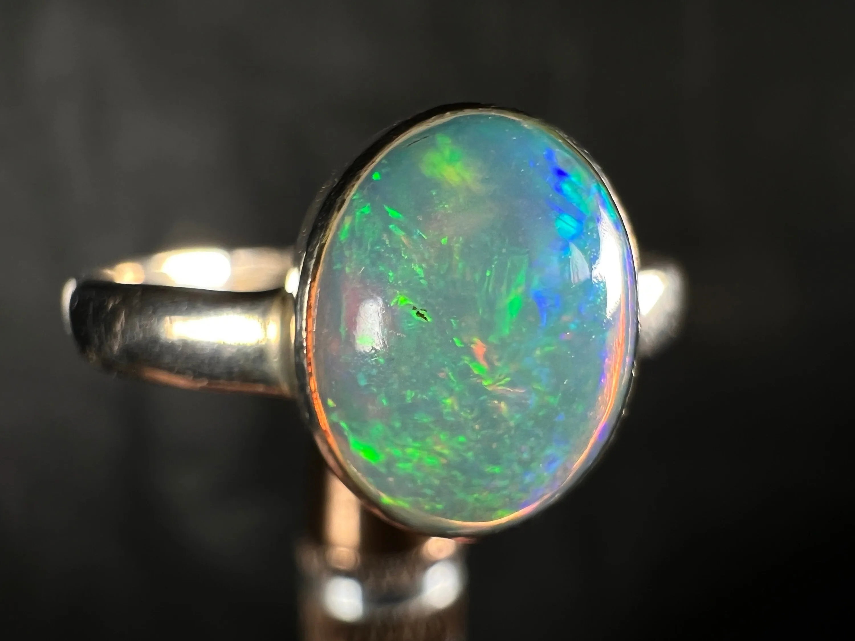 OPAL RING - Sterling Silver, Size 10 - Dainty Opal Ring, Opal Jewelry, Welo Opal, 51787