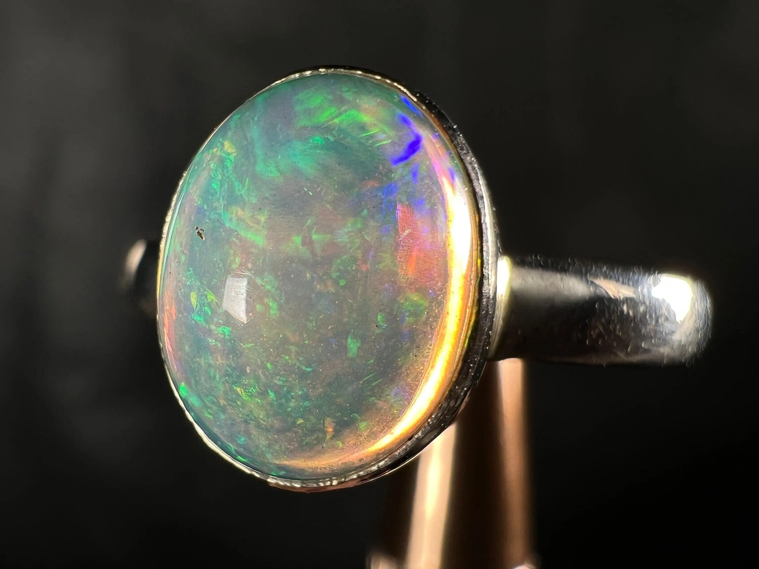 OPAL RING - Sterling Silver, Size 10 - Dainty Opal Ring, Opal Jewelry, Welo Opal, 51787