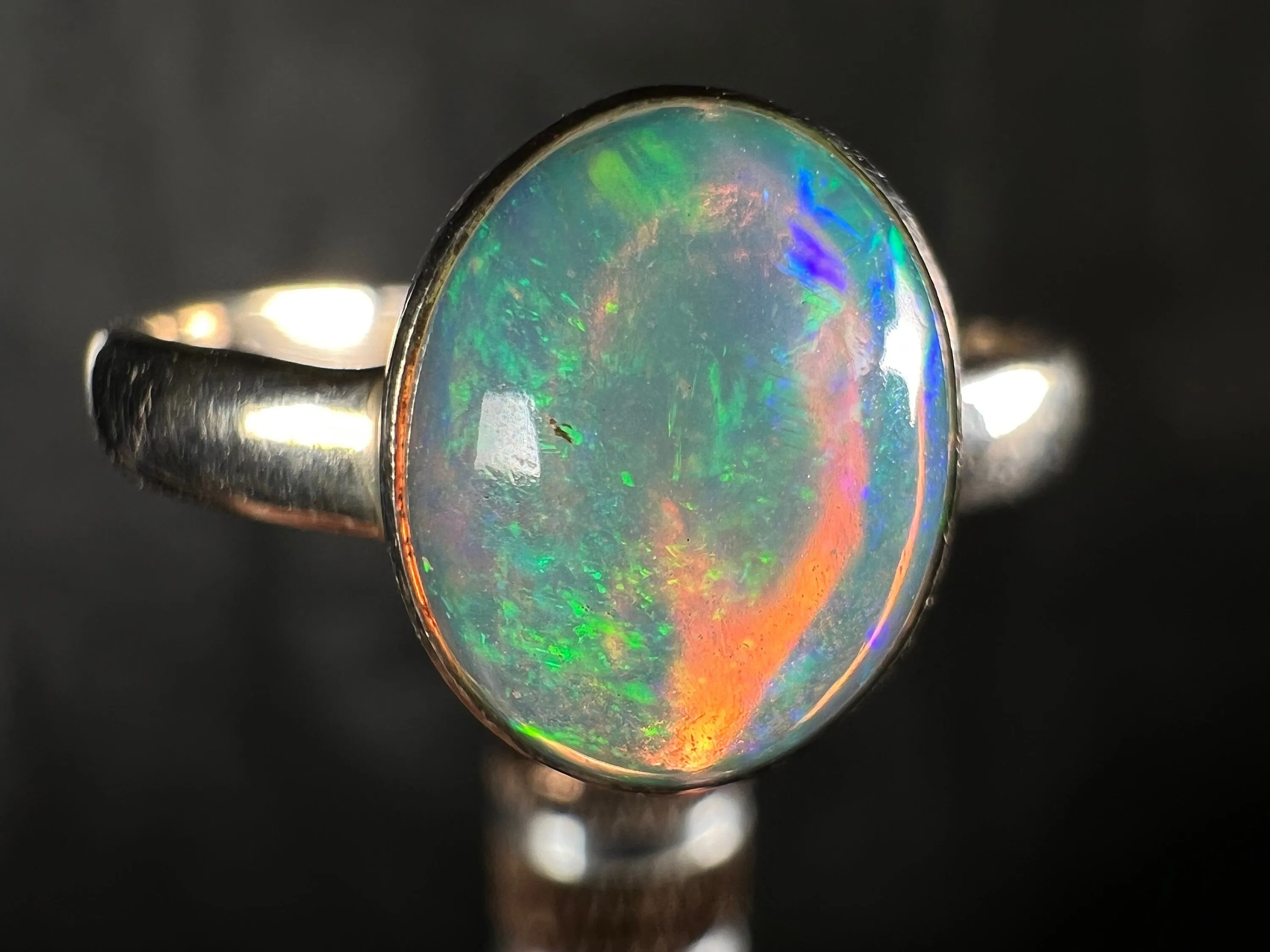 OPAL RING - Sterling Silver, Size 10 - Dainty Opal Ring, Opal Jewelry, Welo Opal, 51787