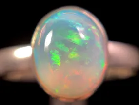 OPAL RING - Sterling Silver, Size 8.5 - Dainty Opal Ring, Opal Jewelry, Welo Opal, 49260