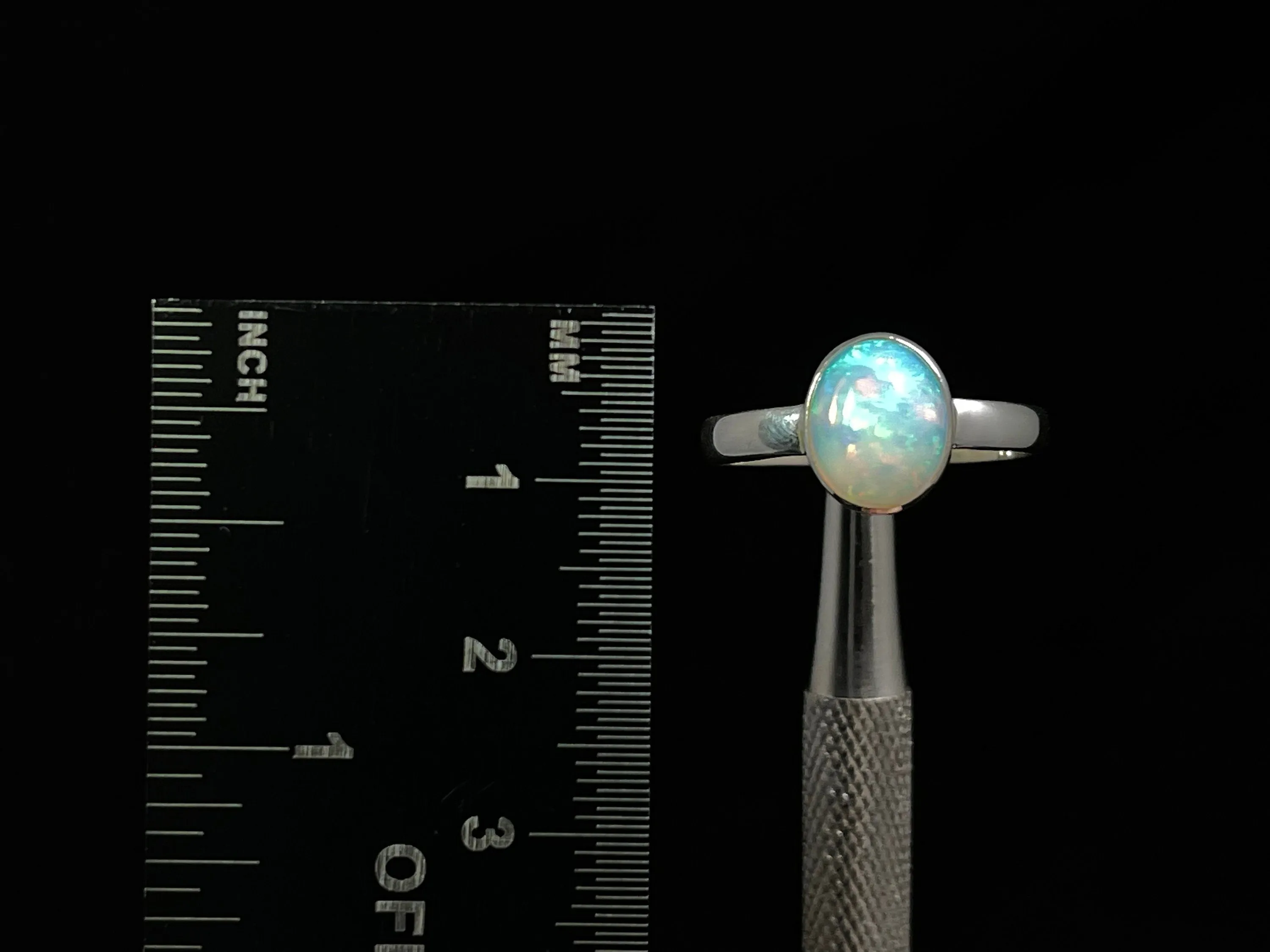 OPAL RING - Sterling Silver, Size 8.5 - Dainty Opal Ring, Opal Jewelry, Welo Opal, 49260