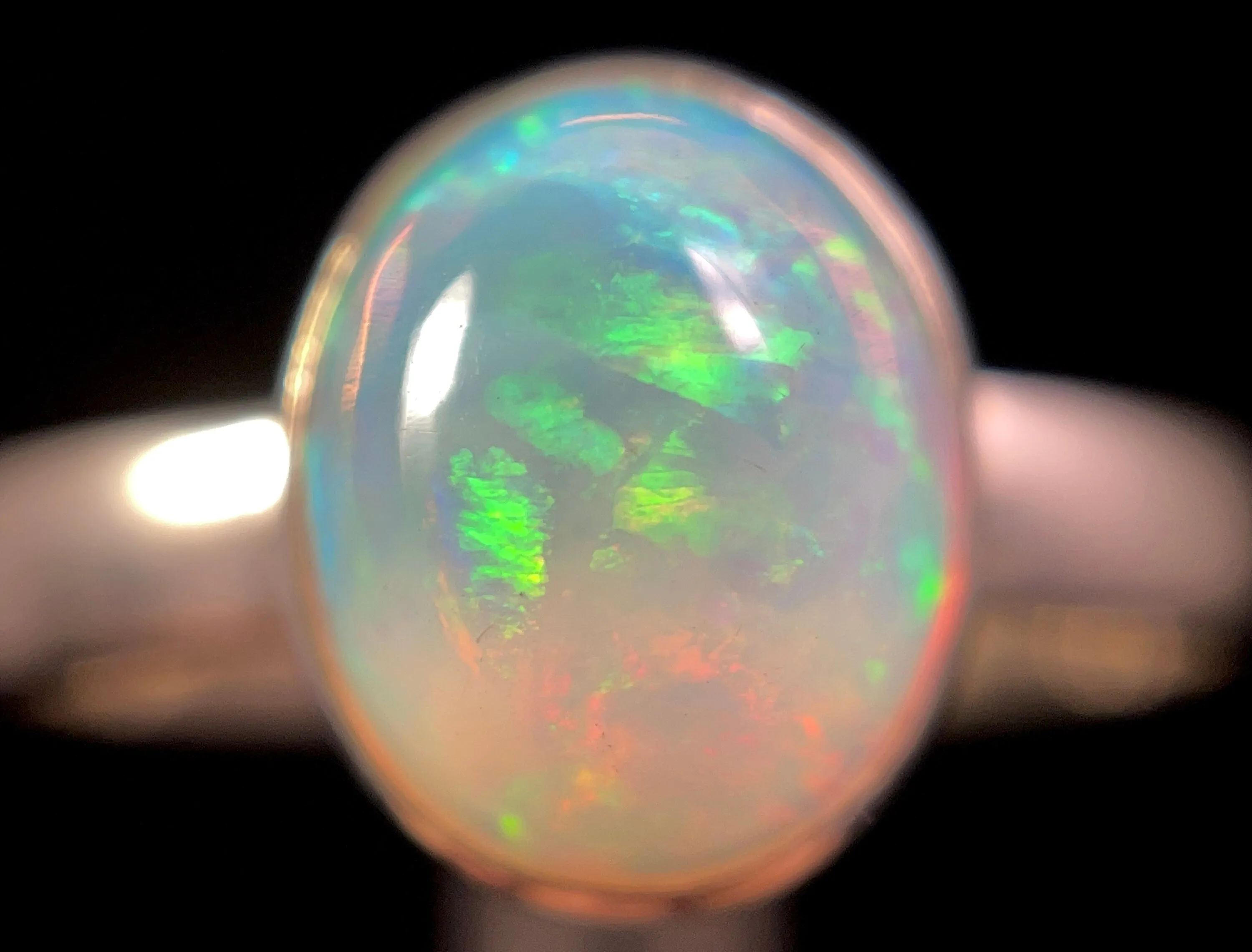 OPAL RING - Sterling Silver, Size 8.5 - Dainty Opal Ring, Opal Jewelry, Welo Opal, 49260