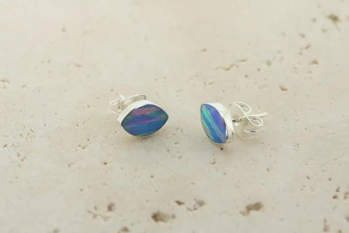 opal stud - seed - blue rose