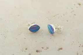 opal stud - seed - blue rose