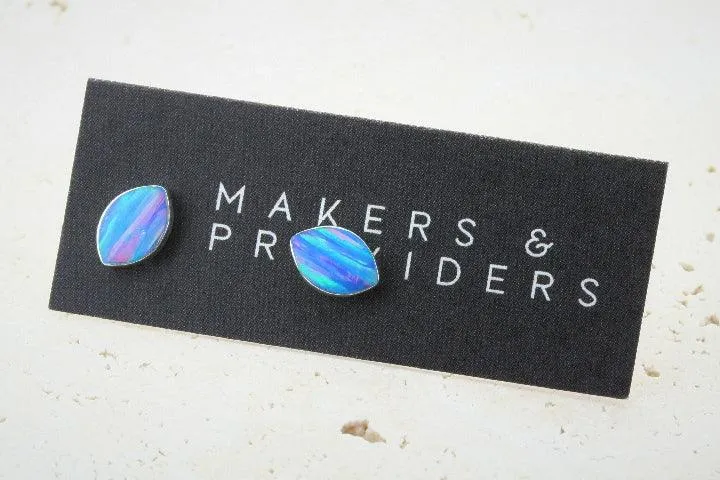 opal stud - seed - blue rose