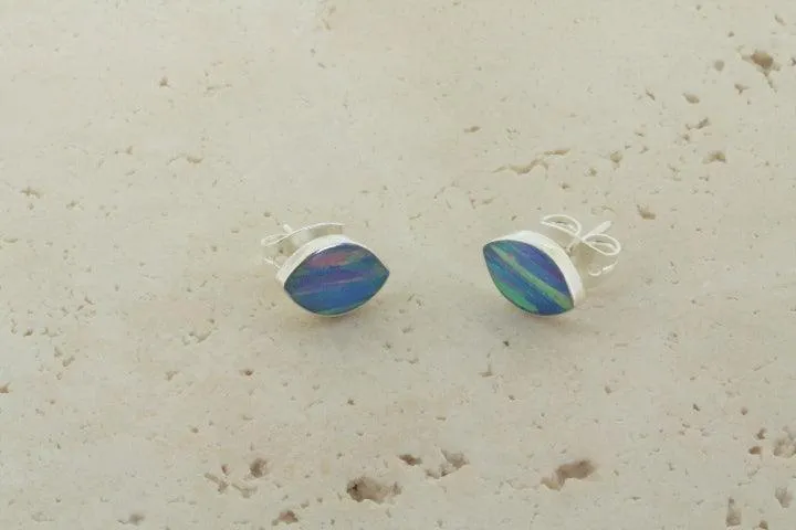 opal stud - seed - blue rose