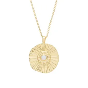 Opal Sunburst Pendant Gold