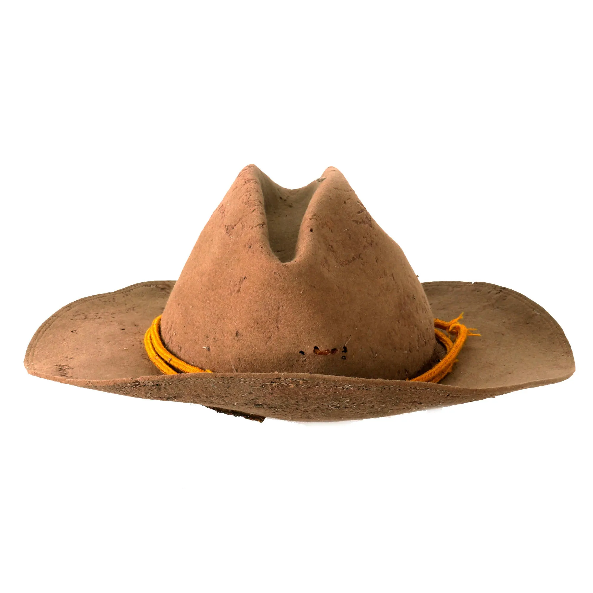 Original U.S. Philippine Insurrection Era Named M1902 Star-Vented Campaign Hat with Cavalry Cord - Size 7⅛