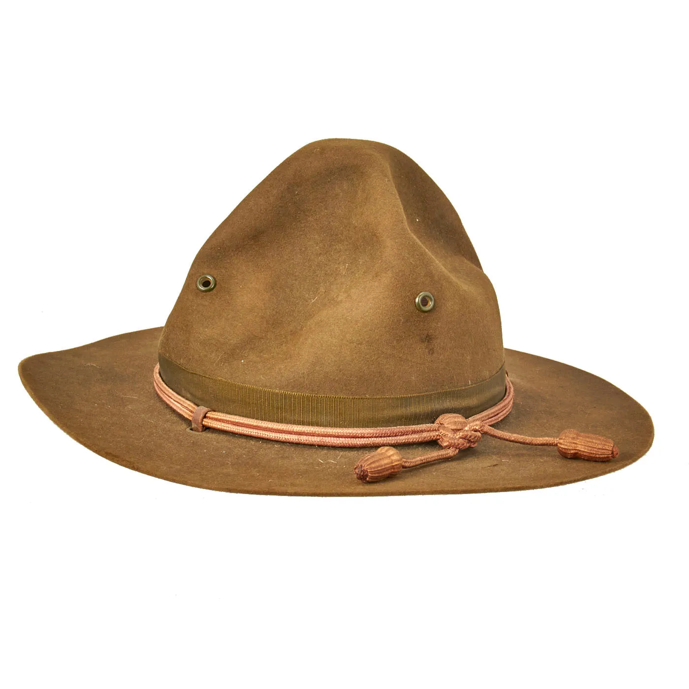 Original U.S. Pre-WWII Officer M1911 Campaign Hat in Excellent Condition with Artillery Cord