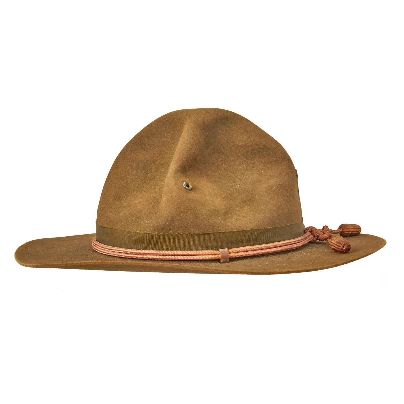 Original U.S. Pre-WWII Officer M1911 Campaign Hat in Excellent Condition with Artillery Cord