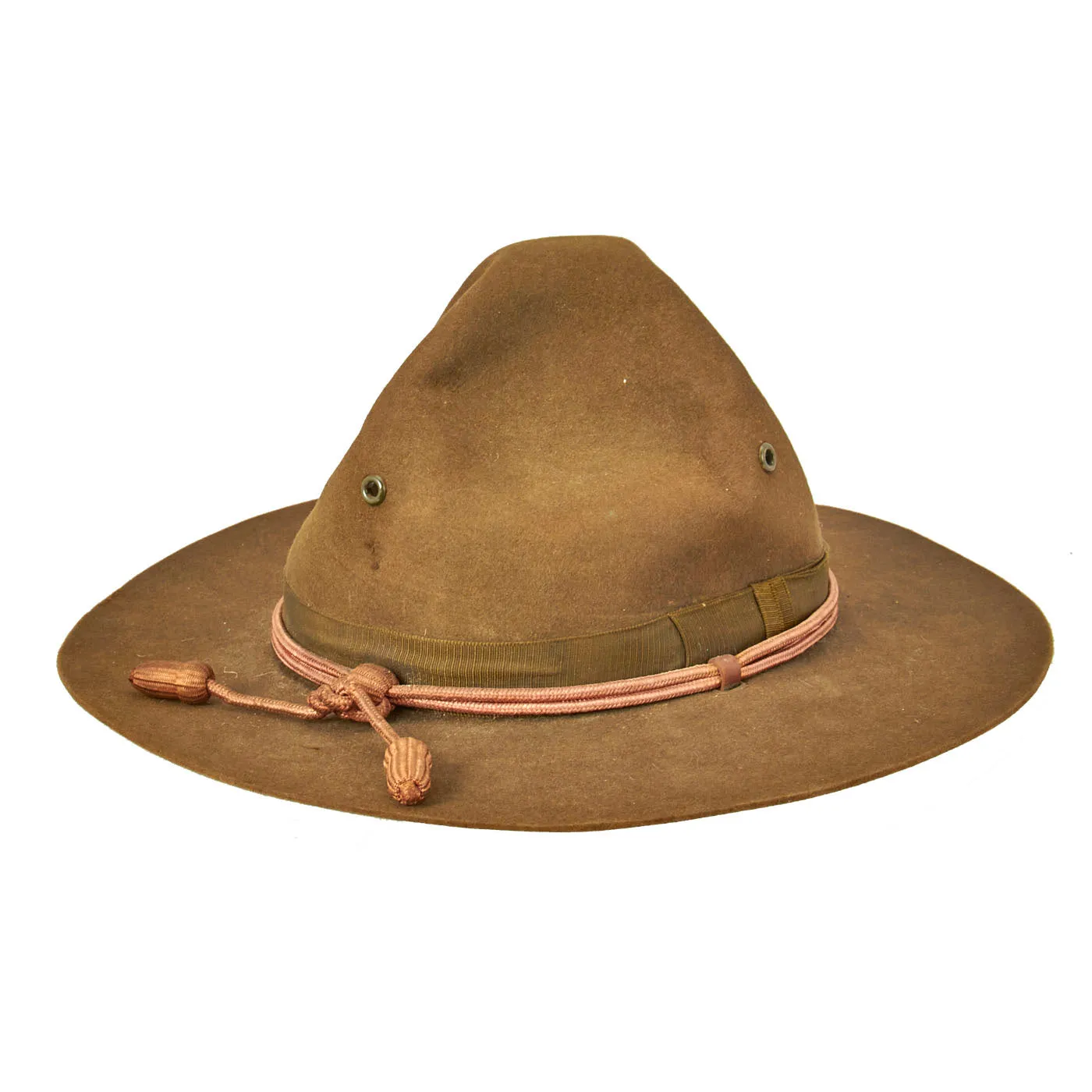 Original U.S. Pre-WWII Officer M1911 Campaign Hat in Excellent Condition with Artillery Cord