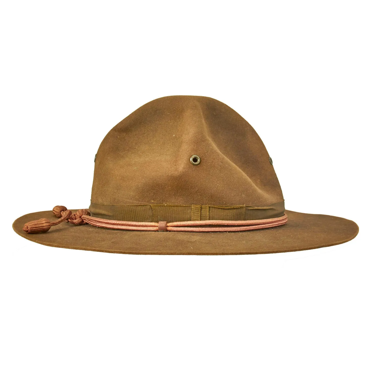 Original U.S. Pre-WWII Officer M1911 Campaign Hat in Excellent Condition with Artillery Cord