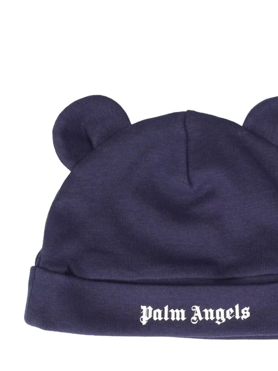 Palm Angels   Logo print cotton jersey hat w/ ears 