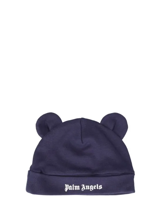 Palm Angels   Logo print cotton jersey hat w/ ears 