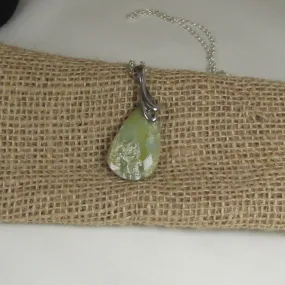 Pendant Necklace - Designer Cut Green Opal Pendant