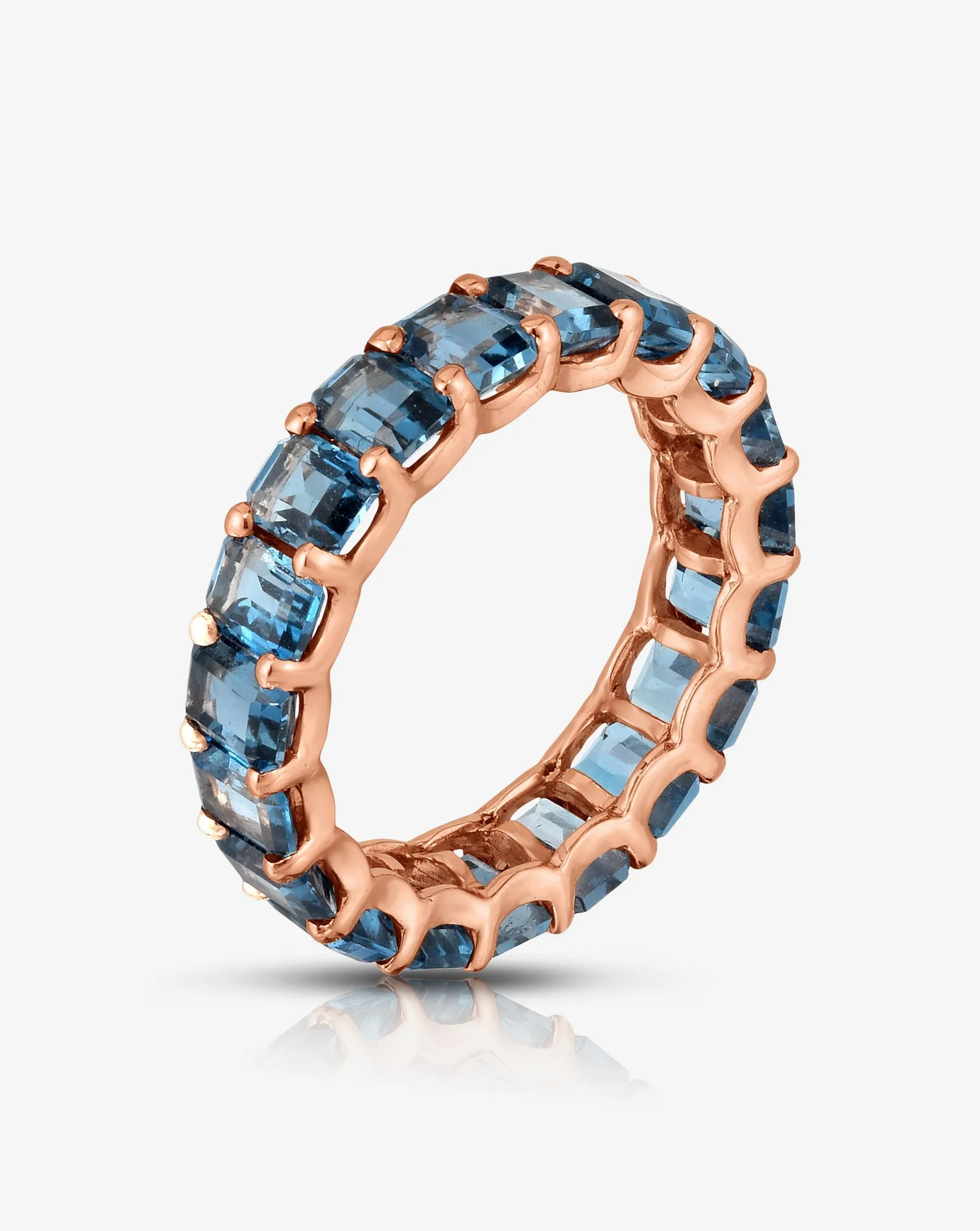 Petite Emerald Cut London Blue Topaz Ring