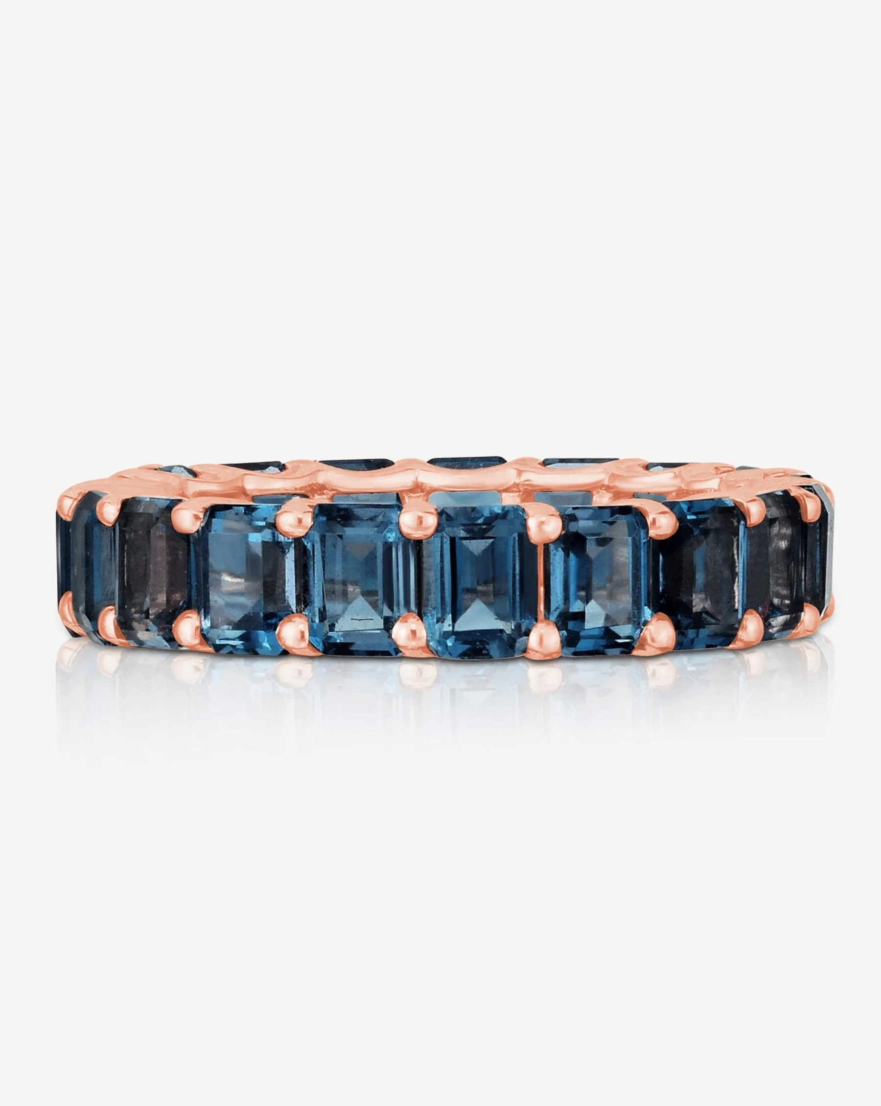 Petite Emerald Cut London Blue Topaz Ring