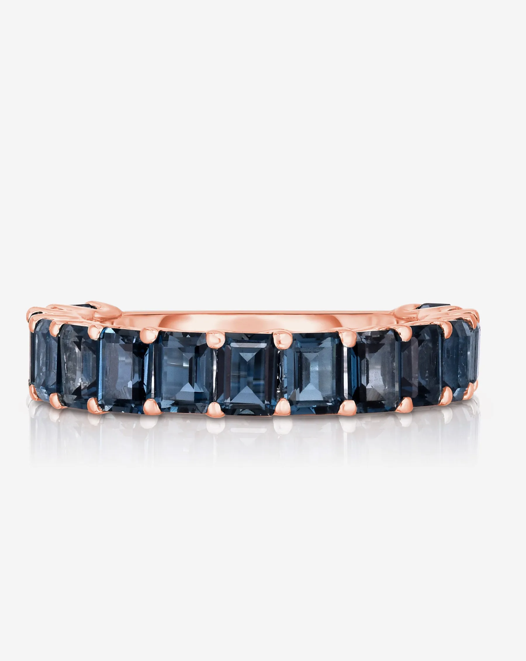 Petite Emerald Cut London Blue Topaz Ring