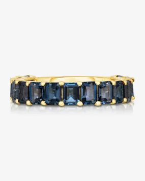 Petite Emerald Cut London Blue Topaz Ring
